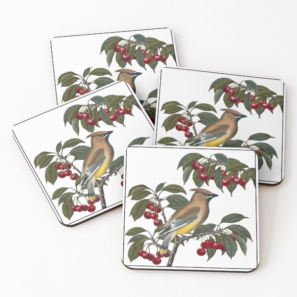 Item preview, Cedar Waxwings on Cherry tree designed and sold by Art_By_Wing.
