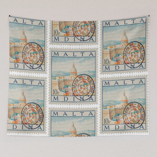 Item preview, Mdina Malta Hilltop Citadel Limestone Walls Stamp Sticker designed and sold by stickercuffs.