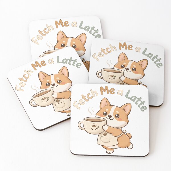 Item preview, Fetch Me a Latte – Cute Corgi Coffee Lover Pun designed and sold by Kayshies8120.