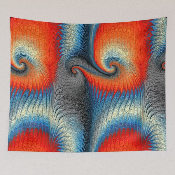Item preview, Red and Slate Blue Geometric Marbling Flow designed and sold by Piotrek0001.