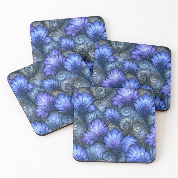 Item preview, Deep Blue Rose Patterned Marbled Art designed and sold by Piotrek0001.