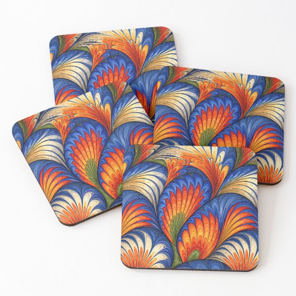 Item preview, Tropical Sunset Marbled Feather Design designed and sold by Piotrek0001.