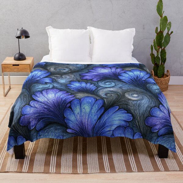 Item preview, Deep Blue Rose Patterned Marbled Art designed and sold by Piotrek0001.