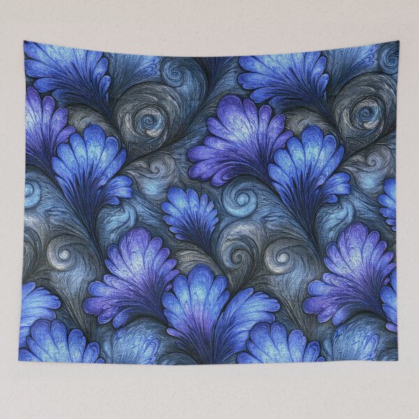 Item preview, Deep Blue Rose Patterned Marbled Art designed and sold by Piotrek0001.