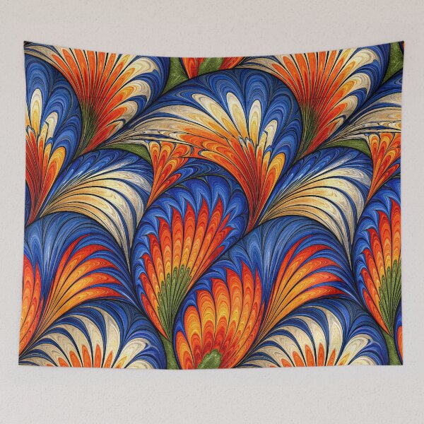 Item preview, Tropical Sunset Marbled Feather Design designed and sold by Piotrek0001.