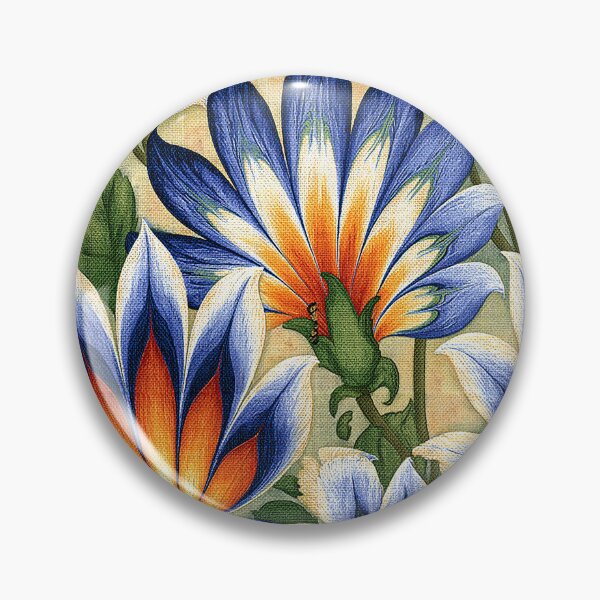 Item preview, Vibrant Blue and Orange Floral Marbling designed and sold by Piotrek0001.