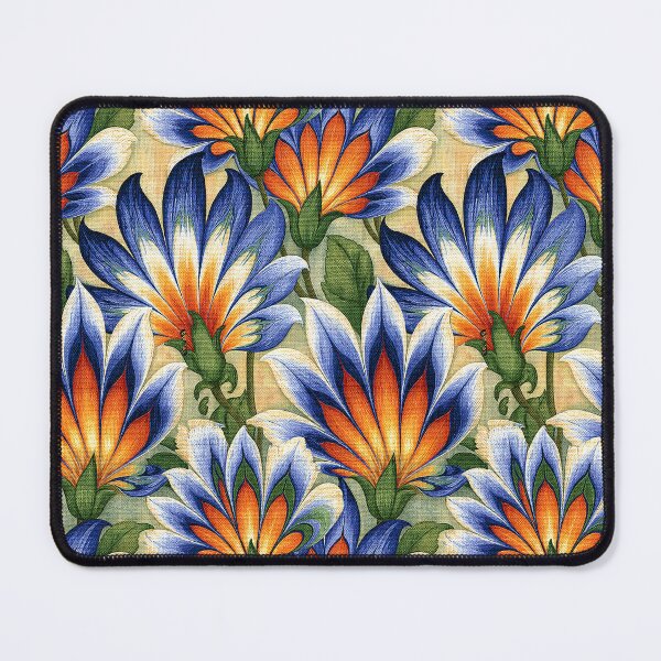 Item preview, Vibrant Blue and Orange Floral Marbling designed and sold by Piotrek0001.
