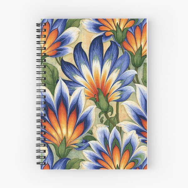 Item preview, Vibrant Blue and Orange Floral Marbling designed and sold by Piotrek0001.