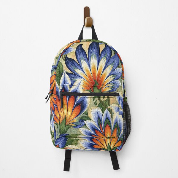 Item preview, Vibrant Blue and Orange Floral Marbling designed and sold by Piotrek0001.