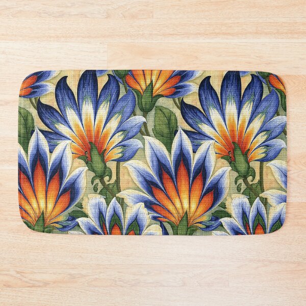 Item preview, Vibrant Blue and Orange Floral Marbling designed and sold by Piotrek0001.