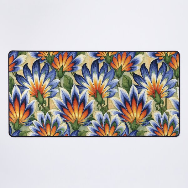 Item preview, Vibrant Blue and Orange Floral Marbling designed and sold by Piotrek0001.