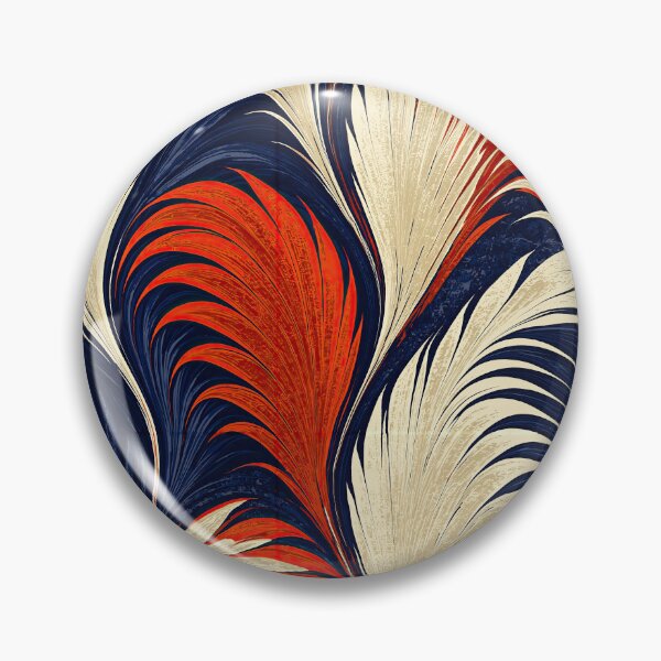 Item preview, Navy and Cream Feathered Plume Marbling designed and sold by Piotrek0001.