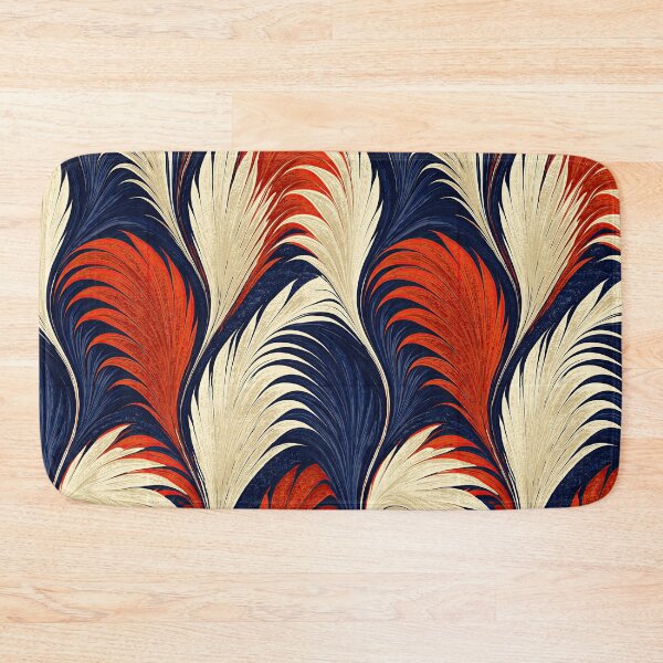 Item preview, Navy and Cream Feathered Plume Marbling designed and sold by Piotrek0001.