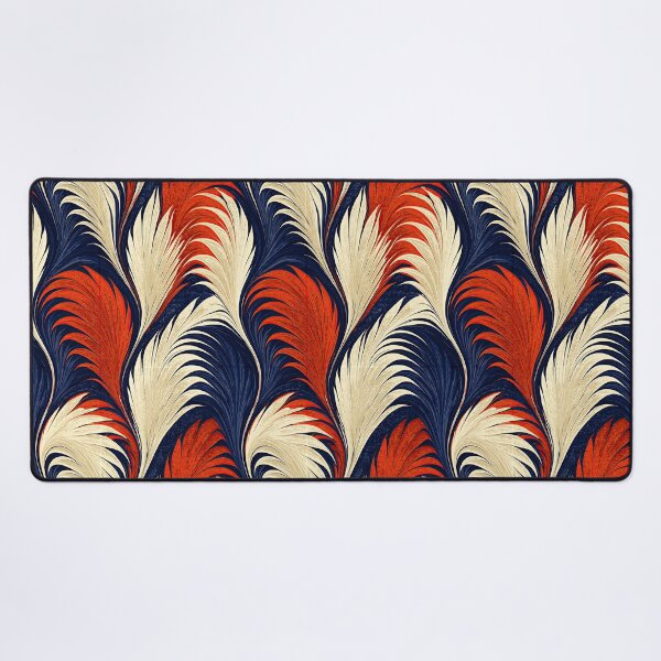Item preview, Navy and Cream Feathered Plume Marbling designed and sold by Piotrek0001.