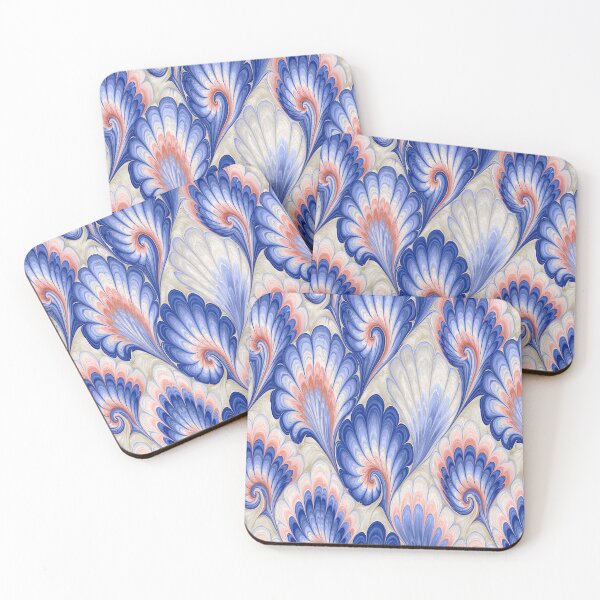 Item preview, Celestial Blue and Gold Floral Marbled Flow designed and sold by Piotrek0001.