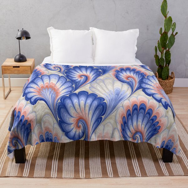 Item preview, Celestial Blue and Gold Floral Marbled Flow designed and sold by Piotrek0001.