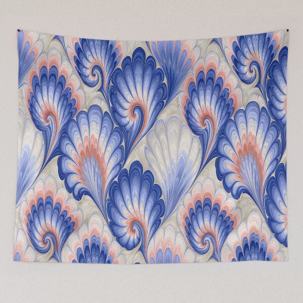 Item preview, Celestial Blue and Gold Floral Marbled Flow designed and sold by Piotrek0001.