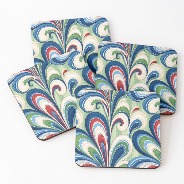 Item preview, Azure Blue and White Ribbon Marbled Flow designed and sold by Piotrek0001.