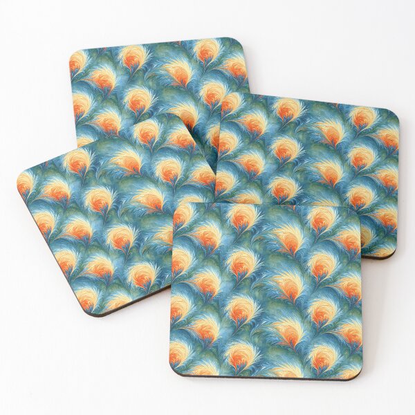 Item preview, Tangerine and Teal Scattered Marbled Pattern designed and sold by Piotrek0001.