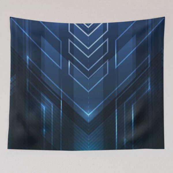 Item preview, Futuristic Blue Cybertech Lines Geometric Pattern designed and sold by LYAN-STORE.
