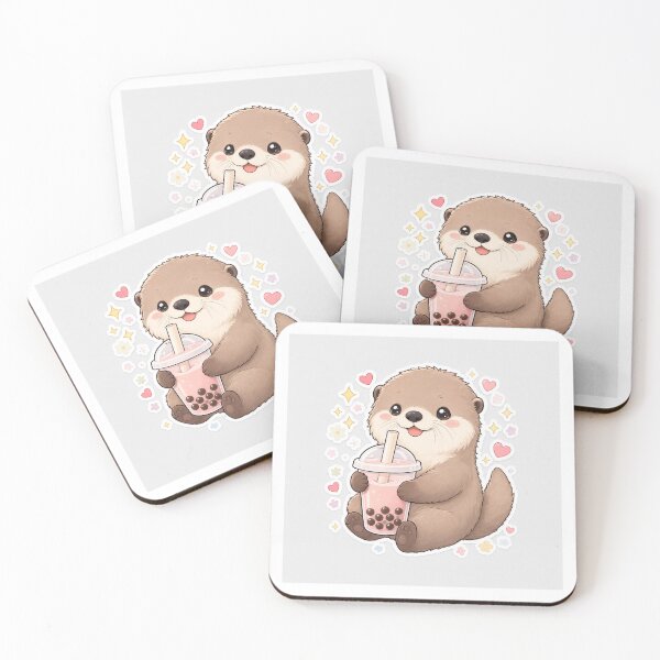 Item preview, Cute Otter Boba Sticker | Kawaii Bubble Tea Otter | Boba Lover Vinyl Decal designed and sold by usaniya.