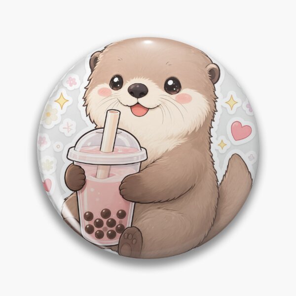 Item preview, Cute Otter Boba Sticker | Kawaii Bubble Tea Otter | Boba Lover Vinyl Decal designed and sold by usaniya.