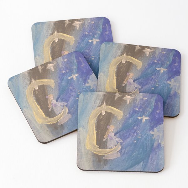 Item preview, ​Girl Sitting on the Crescent Moon Night designed and sold by SofiaByCruti.