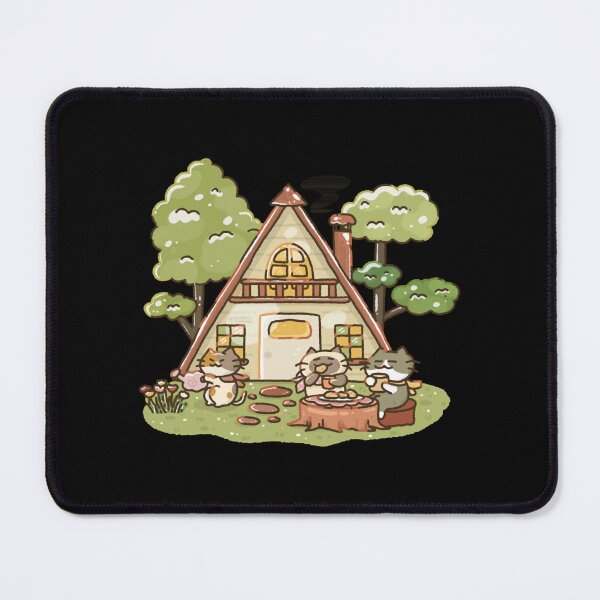 Item preview, Cozy Cat Cottage Life Cute Kawaii Forest Cabin Art designed and sold by Doublettaedare.