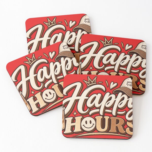 Item preview, Happy Hours | Vintage Brown and Cream Typography designed and sold by VasiArtLab.