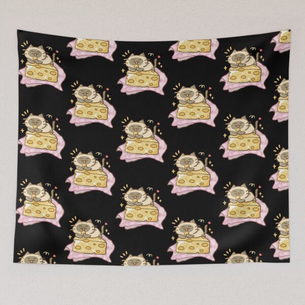 Item preview, Kawaii Cat Cheese Cute Cozy Siamese Kitten Food Design designed and sold by Doublettaedare.