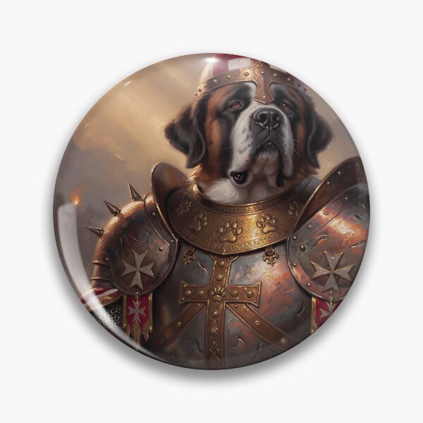 Item preview, Medieval Saint Bernard Knight Warrior | Epic Fantasy Crusader Dog designed and sold by cr6zym1nd.