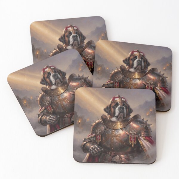 Item preview, Medieval Saint Bernard Knight Warrior | Epic Fantasy Crusader Dog designed and sold by cr6zym1nd.