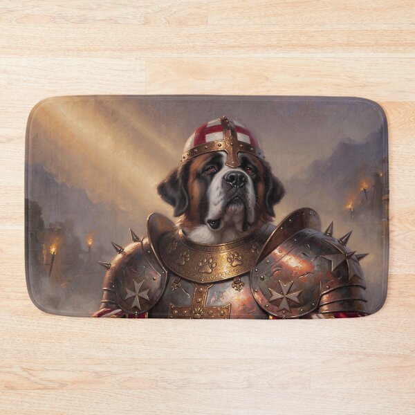 Item preview, Medieval Saint Bernard Knight Warrior | Epic Fantasy Crusader Dog designed and sold by cr6zym1nd.