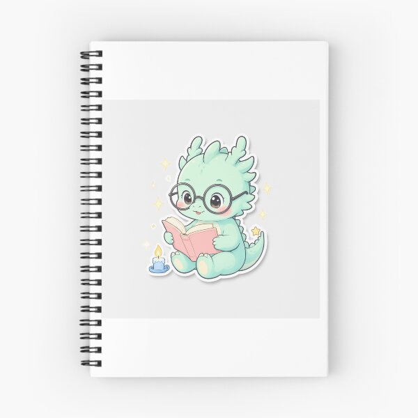 Item preview, Cute Book Dragon Sticker | Kawaii Reading Dragon | Fantasy Vinyl Sticker designed and sold by usaniya.