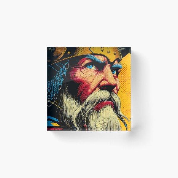 Item preview, Epic Viking Warrior Portrait in Bold Colors designed and sold by Artessie.