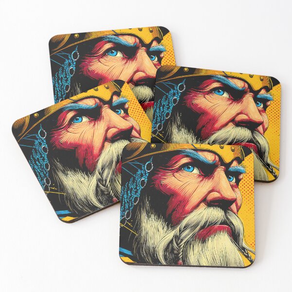 Item preview, Epic Viking Warrior Portrait in Bold Colors designed and sold by Artessie.