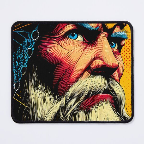 Item preview, Epic Viking Warrior Portrait in Bold Colors designed and sold by Artessie.