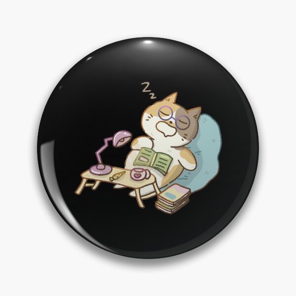 Item preview, Kawaii Cat Study Time Cute Sleepy Reading Kitten Art designed and sold by Doublettaedare.