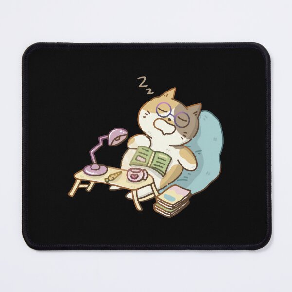 Item preview, Kawaii Cat Study Time Cute Sleepy Reading Kitten Art designed and sold by Doublettaedare.