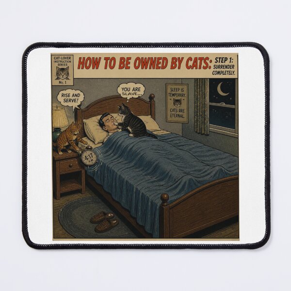 Item preview, Common Feline Procedure No. 01 – Midnight Feeding Protocol | Funny Vintage Cat Comic designed and sold by Cavalier-org.