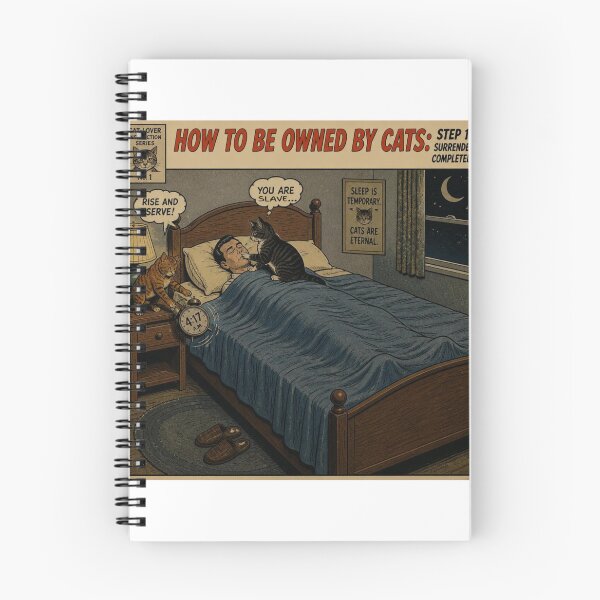 Item preview, Common Feline Procedure No. 01 – Midnight Feeding Protocol | Funny Vintage Cat Comic designed and sold by Cavalier-org.
