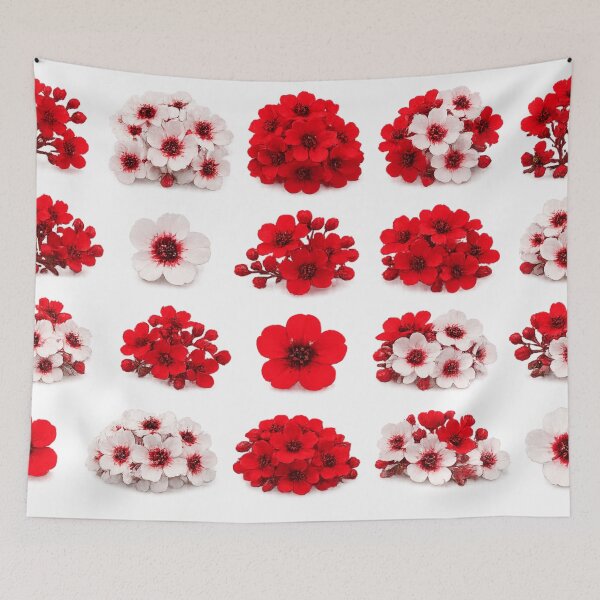 Item preview, Red and White Dried Floral Blossom Cluster Vintage Botanical Aesthetic designed and sold by Rehnair.