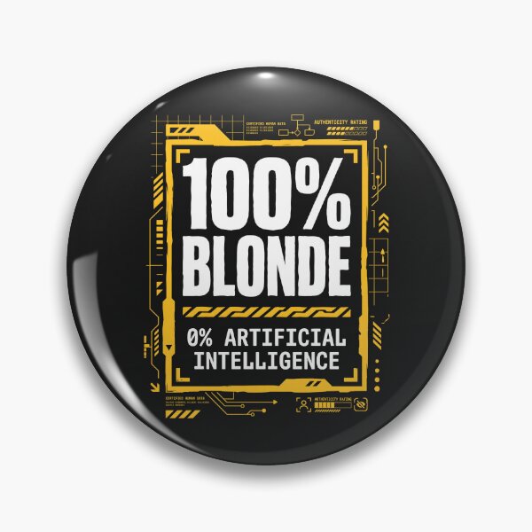 Item preview, Cyberpunk Techwear - Anti AI Humorous Blonde Quote designed and sold by SplashTastic.