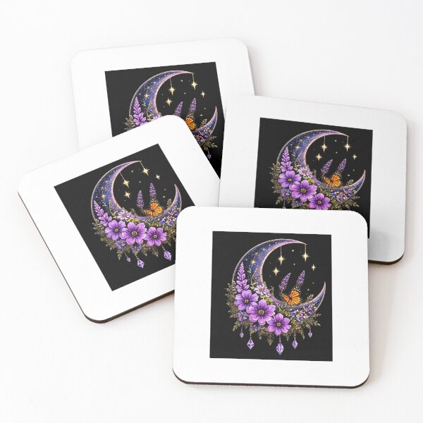 Item preview, Mystical Moon with Lavender Flowers and Butterfly designed and sold by ThilankaDesign.
