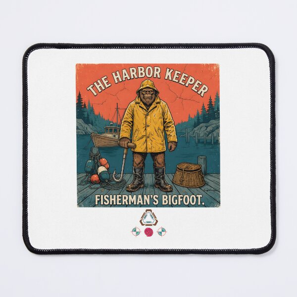 Item preview, The Harbor Keeper - Fisherman Bigfoot Vintage T-Shirt Graphic designed and sold by Whimsy Trail Co.