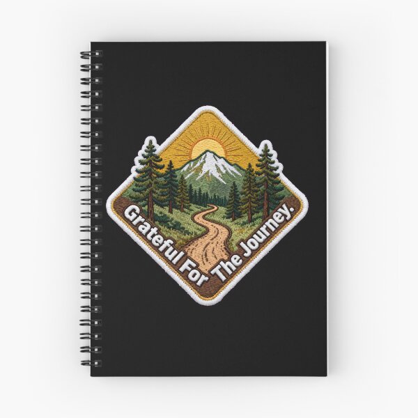 Item preview, Grateful For The Journey – Embroidered Patch Style  Mountain Trail Sunrise Hiking designed and sold by Ideeplyfeltit.