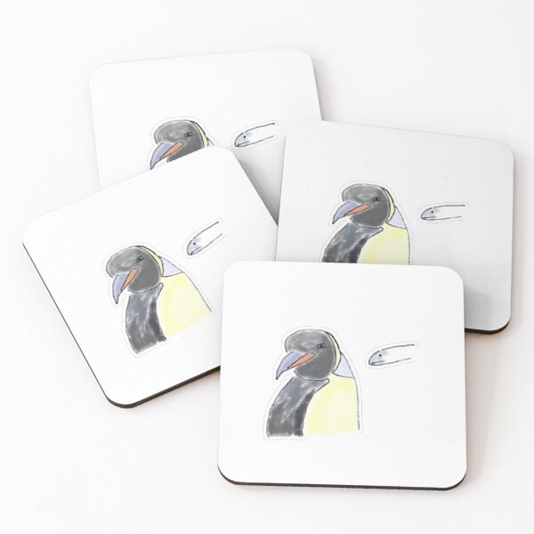 Item preview, Cute Emperor Penguin With Little Fish Art designed and sold by raun.draw.