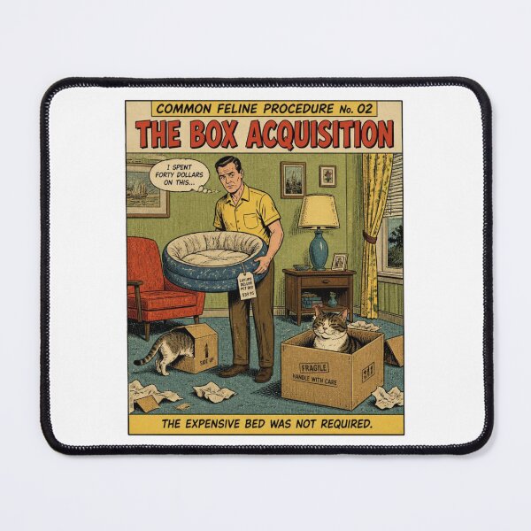 Item preview, Common Feline Procedure No. 02 – The Box Acquisition | Funny Vintage Cat Comic designed and sold by Cavalier-org.