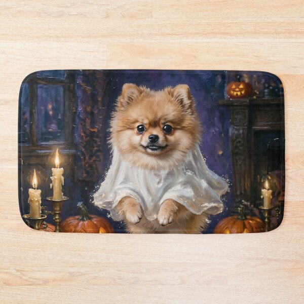 Item preview, Cute Pomeranian Ghost Halloween | Spooky Gothic Puppy designed and sold by cr6zym1nd.
