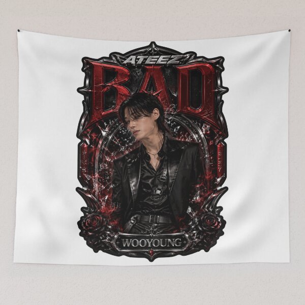 Item preview, ATEEZ Wooyoung BAD Song Vintage Velvet Choker Film Fan Art designed and sold by Valeree Store.